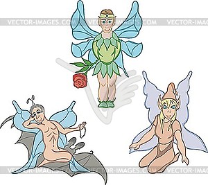 Three elves - vector clipart