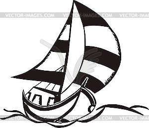 Sailing on waves - vector clip art