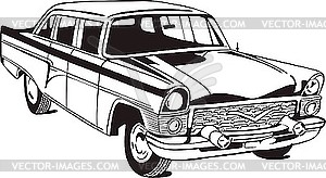 Old sedan car - vector clip art