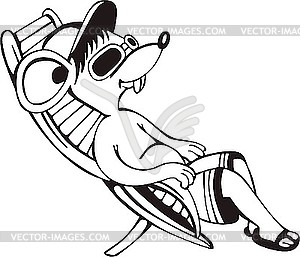 Mouse relaxing - vector image