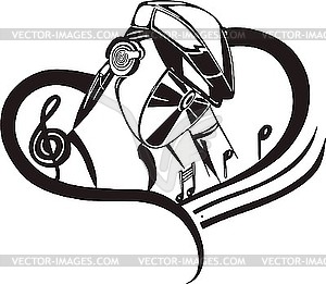 DJ and music - vector clipart