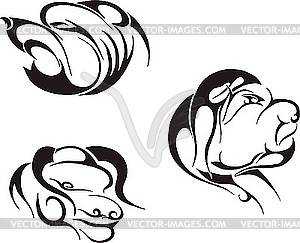 Animal heads stylized - vector image