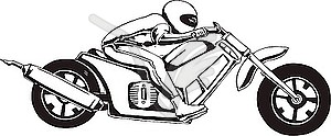 Байкер на мотоцикле - рисунок в векторном формате