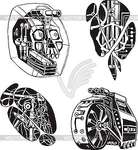 Mechanics and robotechnics - vector EPS clipart