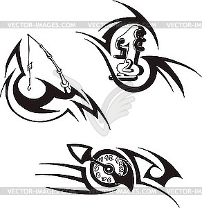 Three emblems - vector clip art