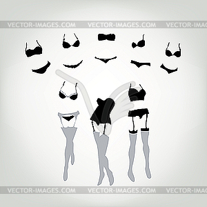 Lingerie sales concept - vector clipart