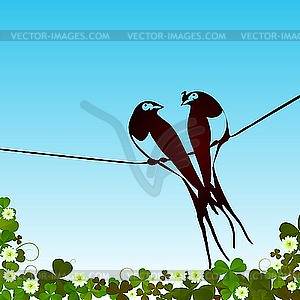 Swallows background - vector image