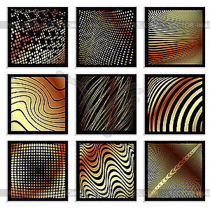 Golden tiger warp textures - vector clipart