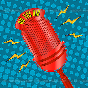 Pop art microphone - vector clipart