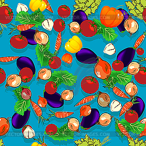 Simple vegetables pattern - vector clipart