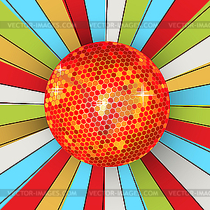 Ретро блестящий дискотечный шар - векторное изображение