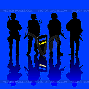 Anti terror police force - vector image