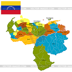 States of Venezuela - vector EPS clipart