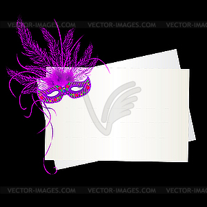 Фиолетовая карнавальная маска - клипарт в векторном формате