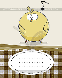 Card with chicken - color vector clipart