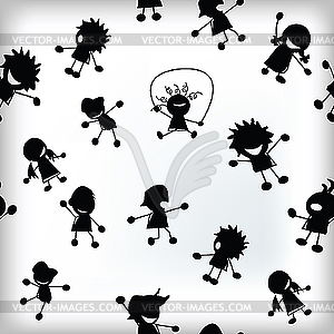 Tile with happy children pattern - vector clip art