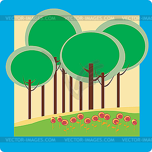 Trees background illustration - vector clipart