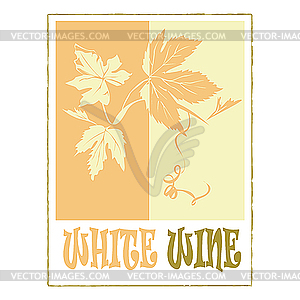 White wine label - vector image