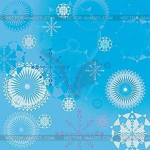 Зимний фон из снежинок - векторный эскиз