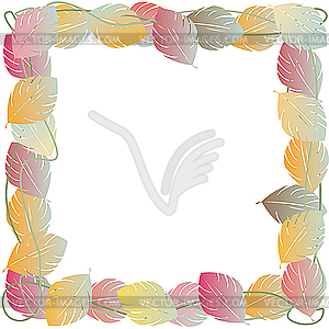 Autumn leaves frame - vector image