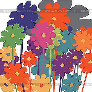 Стилизованные цветы - изображение в формате EPS