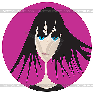 Beautiful sad girl - vector clipart