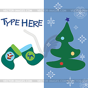 Christmas text card - vector image