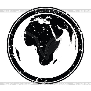 Earth globe stamp - royalty-free vector image