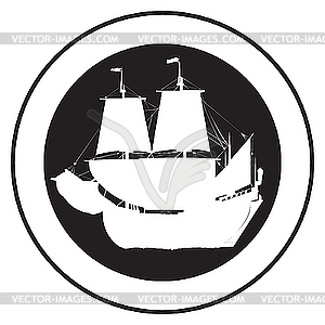 Эмблема старинного судна - изображение в векторе