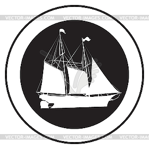 Emblem of an old ship - vector clip art