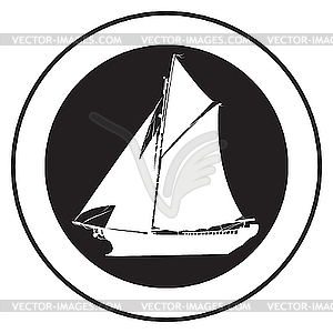 Emblem of an old ship - vector clipart