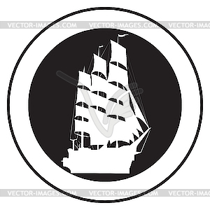 Emblem of an old ship - vector image