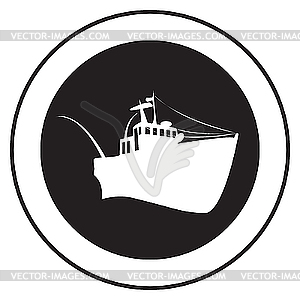 Emblem of an old ship - vector image