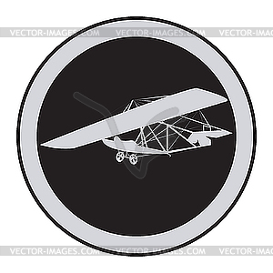 Emblem of an vintage glider - vector image