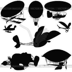 Fantastique flying machines - royalty-free vector image