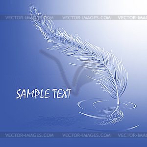 Feather in the water - vector clipart