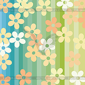 Цветы и полосы - векторная графика