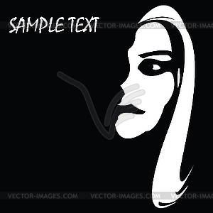 Girl face - vector clip art