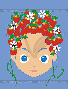 Girl face - vector clipart