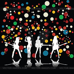 Girls rock band - vector clip art