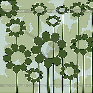 Green floral icon - vector clipart / vector image