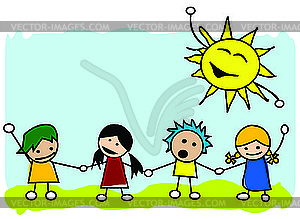 Happy kids - vector clip art