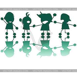 Happy kids - vector image