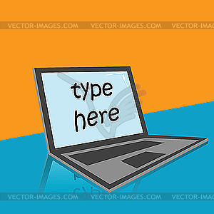 Laptop text card - vector clipart