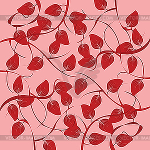 Decorative background with leaves - color vector clipart