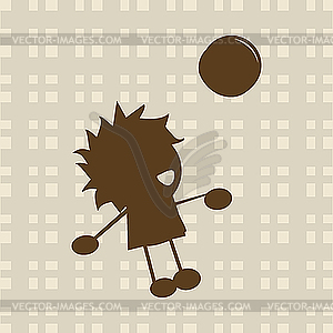 Little boy playing with ball - vector image