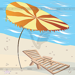 Lounge on the beach - vector clipart