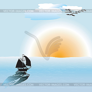 Ocean scene - color vector clipart