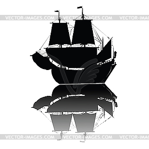 Vintage ship - vector clipart