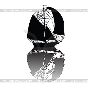 Boat silhouette - vector image